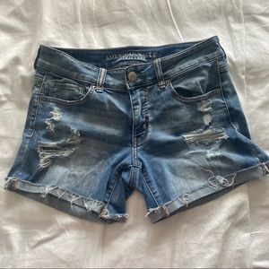 distressed denim shorts